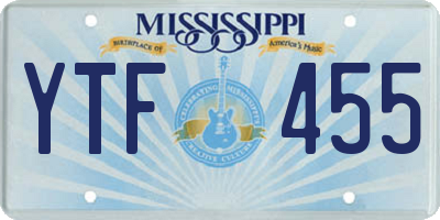 MS license plate YTF455