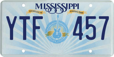 MS license plate YTF457