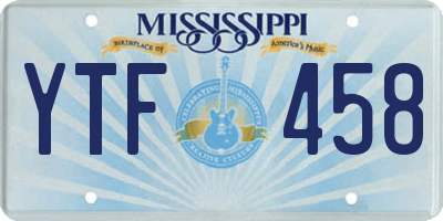 MS license plate YTF458