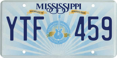 MS license plate YTF459
