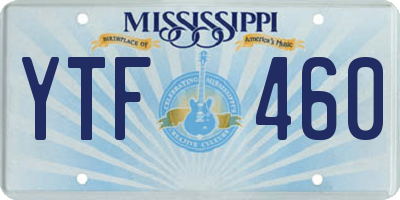 MS license plate YTF460