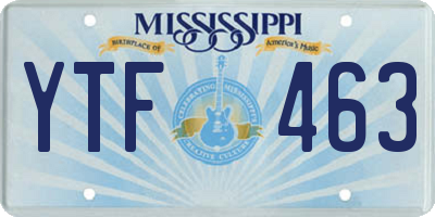 MS license plate YTF463