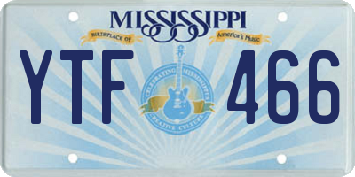 MS license plate YTF466