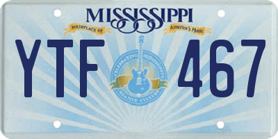 MS license plate YTF467