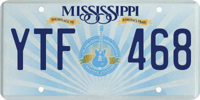 MS license plate YTF468