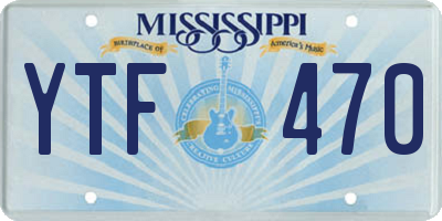 MS license plate YTF470