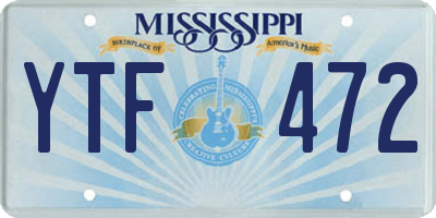 MS license plate YTF472
