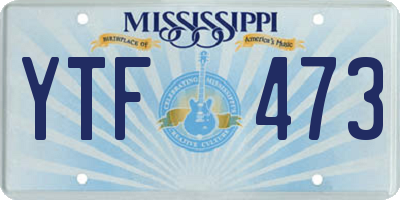MS license plate YTF473
