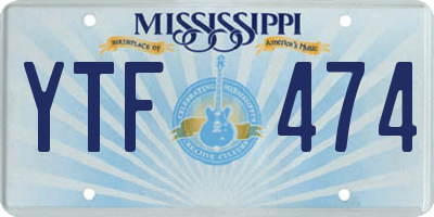 MS license plate YTF474