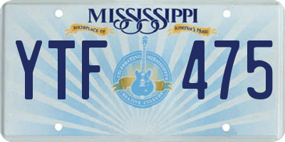 MS license plate YTF475