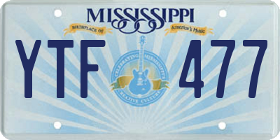 MS license plate YTF477