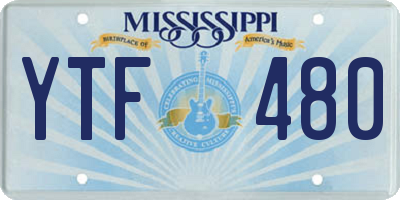 MS license plate YTF480