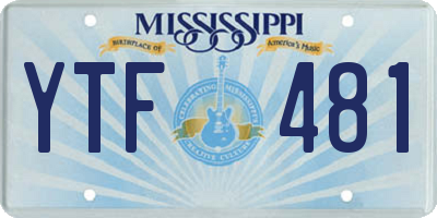 MS license plate YTF481