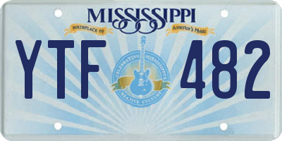 MS license plate YTF482