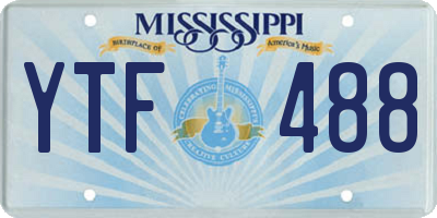 MS license plate YTF488