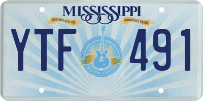 MS license plate YTF491