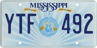 MS license plate YTF492
