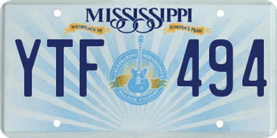 MS license plate YTF494