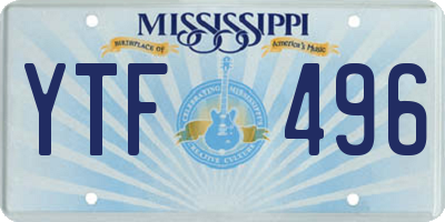MS license plate YTF496