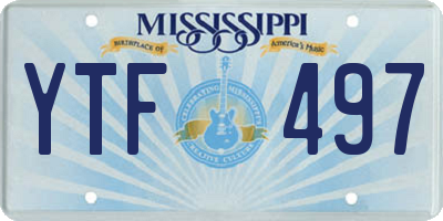 MS license plate YTF497