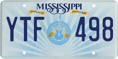 MS license plate YTF498