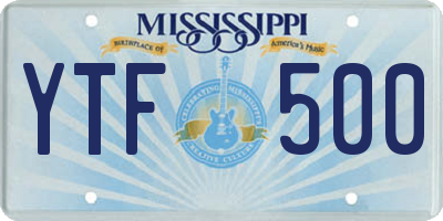 MS license plate YTF500
