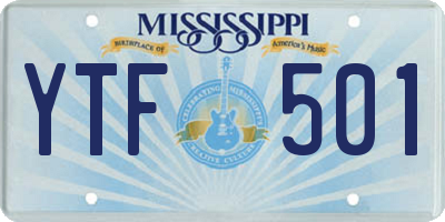 MS license plate YTF501