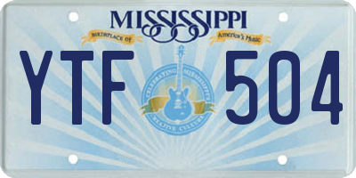 MS license plate YTF504