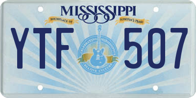 MS license plate YTF507
