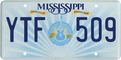 MS license plate YTF509