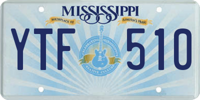 MS license plate YTF510