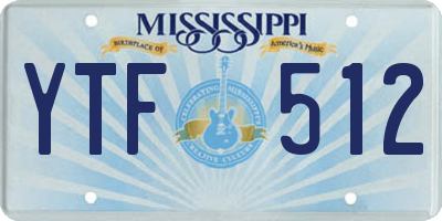 MS license plate YTF512