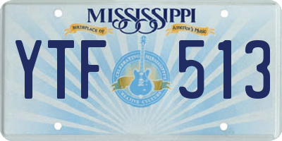 MS license plate YTF513
