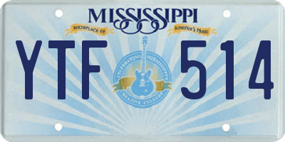 MS license plate YTF514