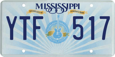 MS license plate YTF517