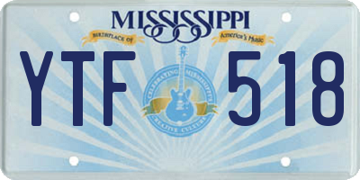 MS license plate YTF518