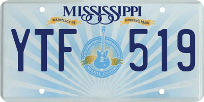 MS license plate YTF519