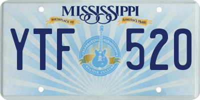 MS license plate YTF520