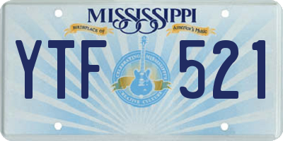 MS license plate YTF521