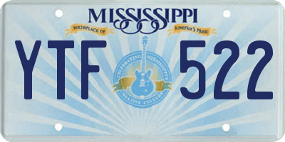 MS license plate YTF522