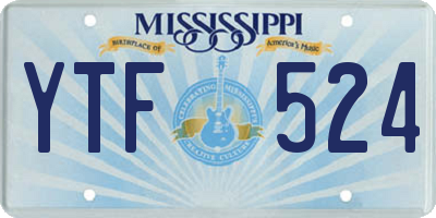 MS license plate YTF524