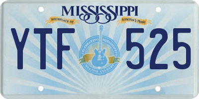 MS license plate YTF525