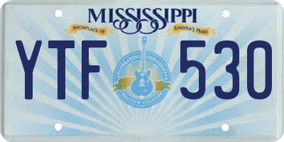 MS license plate YTF530