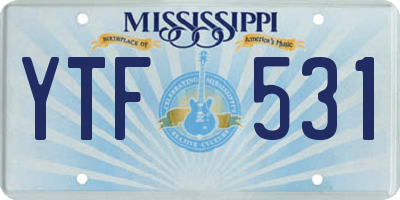 MS license plate YTF531