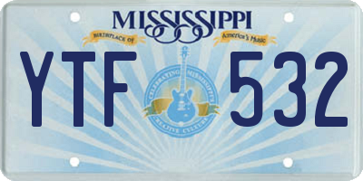 MS license plate YTF532