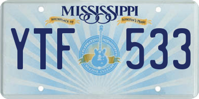 MS license plate YTF533