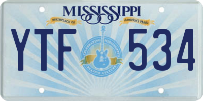 MS license plate YTF534