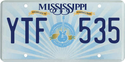 MS license plate YTF535