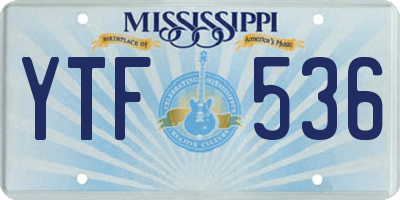 MS license plate YTF536