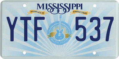 MS license plate YTF537